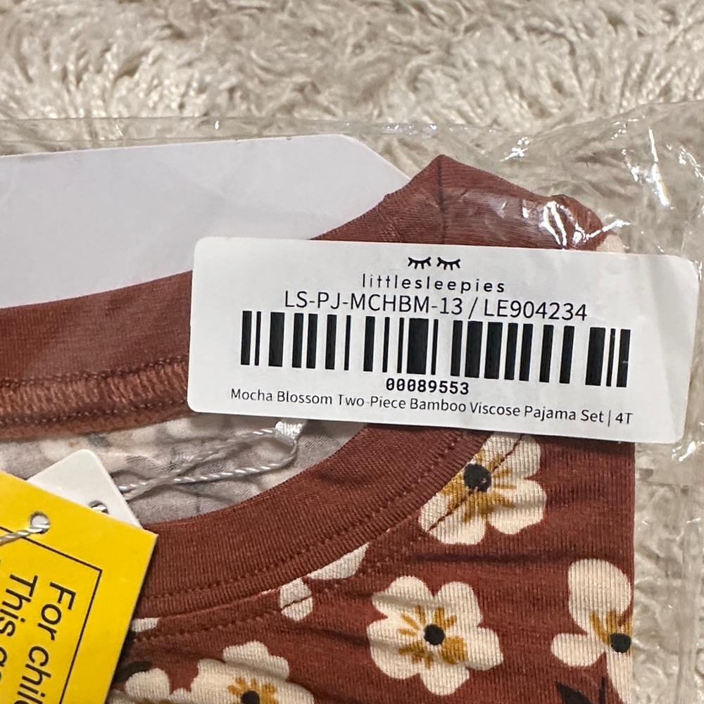 Little Sleepies Mocha Blossom Pajama Set - Picture 2 of 2